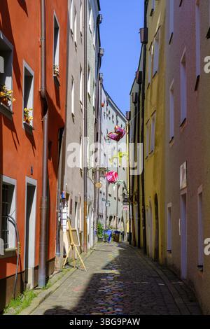 Hoellgasse, quartier des artistes, Passau, basse-Bavière, Bavière, Allemagne, Europe Banque D'Images