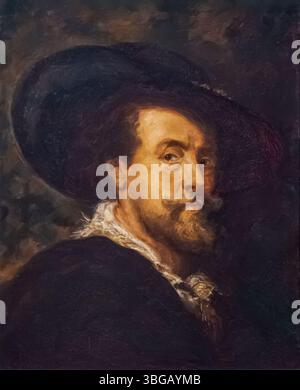 Pieter Paul Rubens, Autoportrait, après 1623, huile sur toile, Galerie des Offices, Florence, Italie. Couleurs remasterisées et restaurées numériquement Banque D'Images
