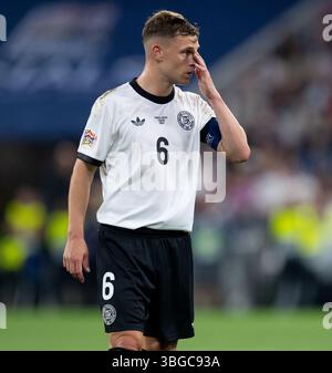 Munich, Allemagne. 04 juin 2025. Football : Ligue des Nations A, Allemagne - Portugal, round play-off, demi-finale à la Munich Football Arena. Joshua Kimmich d'Allemagne en action. Crédit : Sven Hoppe/dpa/Alamy Live News Banque D'Images