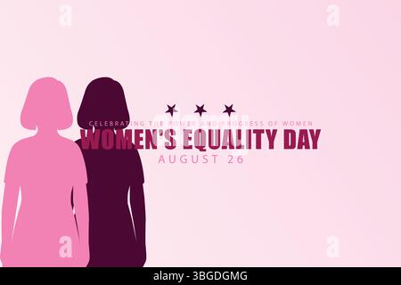Honorer le progrès célébration de la Journée de l'égalité des femmes le 26 août Illustration de Vecteur