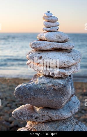 Structure de galets sur une plage Banque D'Images