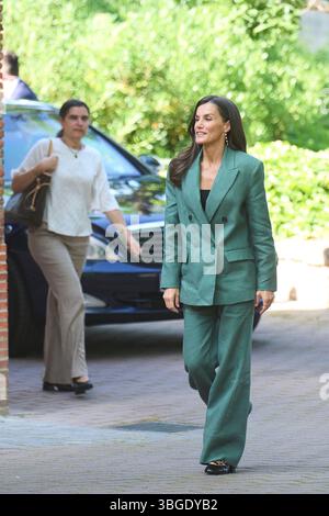 Madrid. Espagne. 20250605, la Reine Letizia d'Espagne, Mercedes Araujo Díaz de Teran, Secrétaire général de la Maison Royale assiste à la réunion du Conseil d'administration de la Residencia de Estudiantes à la Residencia de Estudiantes le 5 juin 2025 à Madrid, Espagne crédit : MPG/Alamy Live News Banque D'Images