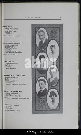 L'édition de 1918 de l'annuaire Polaris comprend un compte rendu historique des premières années du North High School, sa conception par Frank L. Packard, et les caractéristiques architecturales du renouveau roman. L'annuaire souligne le rôle de l'école dans le développement éducatif de Columbus et son éventuelle transition vers Columbus International High School en 2012. Banque D'Images