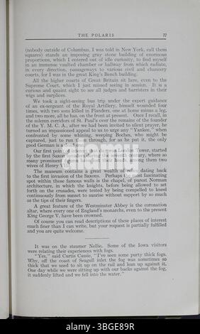 L’édition 1918 de l’annuaire Polaris de North High School retrace le développement de l’institution depuis sa fondation en 1893. Sous la direction du principal Charles D. Everett, l'école s'agrandit, avec un grand bâtiment de style roman conçu par Frank L. Packard. En 1924, un nouveau bâtiment remplace la structure originale. North High a été fermé en 1979 et a réouvert en 2012 sous le nom de Columbus International High School. Banque D'Images