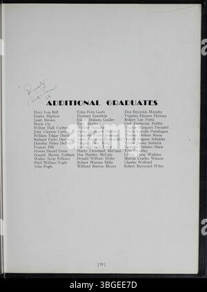 L'édition 1935 du Polaris Memory Book commémore l'histoire de North High School. Le principal Charles D. Everett a supervisé l'école de 1893 à 1928. Le bâtiment original du North High School, conçu par l'architecte Frank L. Packard, a été achevé en 1893. Il a été remplacé en 1924 par une nouvelle installation sur Arcadia Avenue à Clintonville, qui est devenue plus tard Columbus International High School en 2012. Banque D'Images