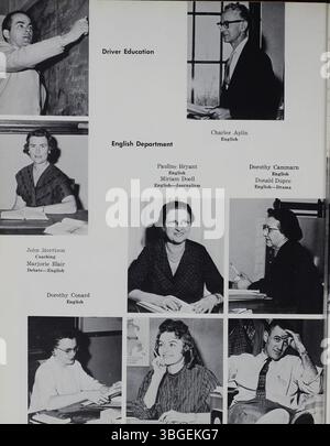 La page 19 de l'annuaire de l'école secondaire North 1961, intitulé Memory Book, souligne l'importance architecturale de l'école. La structure originale de style roman de trois étages, conçue par Frank L. Packard, a été remplacée en 1924 par un nouveau bâtiment. L'école déménage plus tard à East Arcadia Avenue et devient une partie des Columbus City Schools. L'école a fermé en 1979 mais a rouvert sous le nom de Columbus International High School en 2012. Banque D'Images