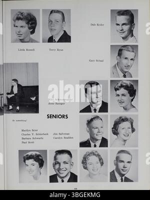 L'annuaire 1961 de la North High School, intitulé « Memory Book », met en lumière l'histoire de l'école, créée en 1893. Le First North High School était situé au 100 West 4th Avenue, une structure de style roman conçu par l'architecte Frank L. Packard. Le bâtiment a été remplacé en 1924 par une nouvelle structure au 100 East Arcadia Avenue. L'école a été fermée en 1979 en raison de la baisse des inscriptions, mais a rouvert en 2012 sous le nom de Columbus International High School. Banque D'Images