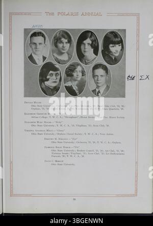 L'édition 1926 de l'annuaire de l'école secondaire North, The Polaris Annual, présente Charles D. Everett, directeur de 1893 à 1928, et documente l'histoire architecturale de l'école conçue par Frank L. Packard. L'école, située à l'origine sur la 4e avenue, a été remplacée en 1924 par un nouveau bâtiment sur l'avenue Arcadia, qui devint plus tard Columbus International High School en 2012. Banque D'Images
