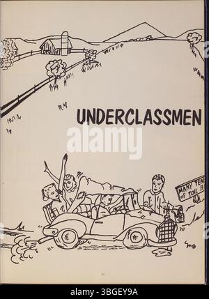 L'annuaire Reynolian de 1957 reflète l'histoire de l'école de Reynoldsburg, détaillant l'évolution d'une école en rondins à un système de lycée multi-campus à partir de 2018. Banque D'Images