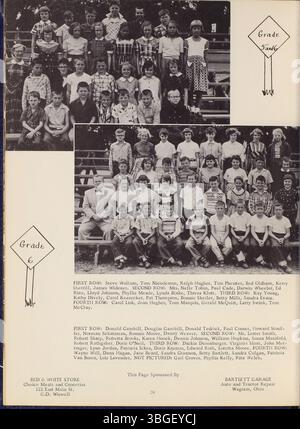 L'annuaire Reynolian de 1957 du lycée de Reynoldsburg documente l'histoire de l'éducation dans le canton de Truro, de la première école de cabane en rondins en 1819 à la création de l'académie de l'Union de Reynoldsburg en 1868 et aux campus actuels du lycée en 2018. Banque D'Images