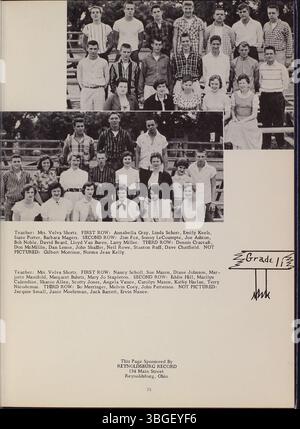 L'annuaire 1957 de l'école secondaire de Reynoldsburg, Reynolian, met en lumière les développements clés de l'éducation locale du 19ème siècle aux campus des écoles secondaires en activité en 2018. Banque D'Images