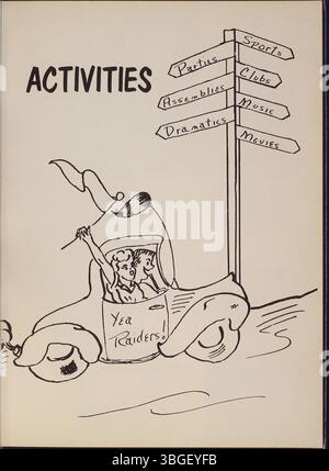 L'annuaire 'Reynolian' de 1957 retrace l'histoire du lycée de Reynoldsburg, à partir de la première école du canton de Truro en 1819, logée dans une cabane en rondins. En 1858, une école de briques de deux étages a été construite sur Jackson Street et Broadwyn Drive. La Reynoldsburg Union Academy a ouvert ses portes en 1868 et a obtenu son diplôme de première promotion en 1871. Le bâtiment sert maintenant de Hannah J. Ashton Middle School, tandis que Reynoldsburg High School fonctionne à partir de deux campus. Banque D'Images