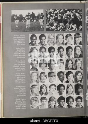 L'annuaire 1976, Diabolis, de Marion Franklin High School à Columbus, Ohio, met en lumière les activités scolaires et sociales de l'année scolaire. L'école a ouvert ses portes le 4 septembre 1953, servant les classes 7 à 12, et faisait partie du Marion Township School District au moment de son ouverture. Banque D'Images