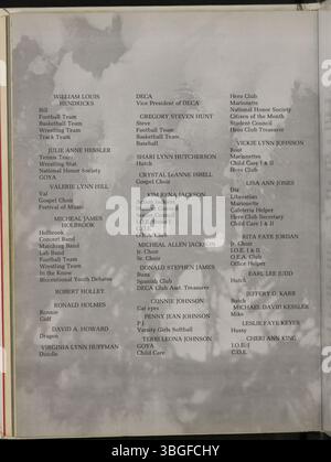 L'annuaire 1976 Diabolis of Marion Franklin High School souligne l'ouverture et le dévouement de l'école en 1953. Située au 1265 Koebel Road à Columbus, Ohio, l'école offrait à l'origine des classes 7-12 et faisait partie du Marion Township School District. Banque D'Images