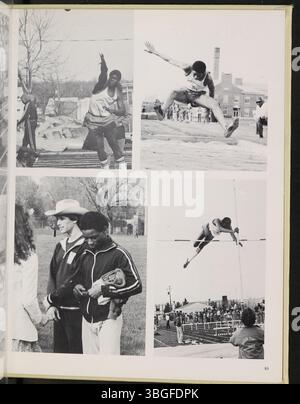 Cette page de l'annuaire 1980 *Diabolis* met en lumière Marion Franklin High School, une école publique de Columbus, Ohio, qui a ouvert ses portes en 1953. Servant initialement la 7e à la 12e année, l'école faisait partie du Marion Township School District et a été inaugurée le 20 novembre 1953. Banque D'Images