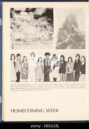 Cette page de l'annuaire Reynolian 1976 capture le voyage historique du lycée de Reynoldsburg, de ses débuts modestes à un lycée prospère avec deux campus. La page célèbre la vie étudiante et les réalisations académiques. Banque D'Images