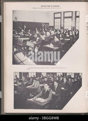 L'annuaire 1949 de l'école secondaire Holy Family, 'The Pilot', fournit un dossier visuel détaillé des réalisations des élèves et des événements scolaires menant à sa fermeture en 1971. Banque D'Images