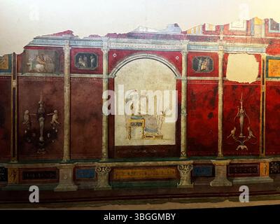 Vénus sur son trône - peinture murale de la Villa della Farnesina - fresques romaines décorations murales du Triclinium C, Villa Farnesina, Rome. Ier siècle EC, au Museo Nazionale Romano, Palazzo Massimo Banque D'Images