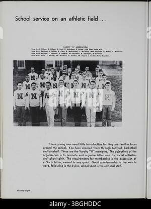 L'annuaire de 1959 'Memory Book' présente l'histoire de North High School, qui a été fondée en 1893 au 100 West 4th Avenue, conçu par Frank L. Packard. L'école a déménagé en 1924 au 100 East Arcadia Avenue et est restée une partie des Columbus City Schools jusqu'à sa fermeture en 1979. En 2012, il a été rouvert sous le nom de Columbus International High School. Banque D'Images