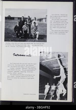 Le lycée de Reynoldsburg dans l'Ohio a commencé en 1819 avec une école de cabane en rondins. L'école s'agrandit en 1858 avec un bâtiment en briques de deux étages à Jackson Street et Broadwyn Drive. En 1868, la Reynoldsburg Union Academy a été créée et remodelée en 1925. Le premier annuaire, Reynolian, a été publié en 1943. Le lycée de Reynoldsburg exploite maintenant deux campus dans la ville, en 2018. Banque D'Images