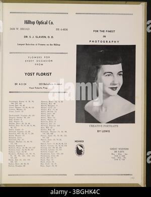 L’édition 1958 de l’Annuaire Occident met en lumière la progression de la West High School, notamment l’ouverture en 1929 de son nouveau bâtiment et la transformation de son site original en Starling Junior High School. Banque D'Images