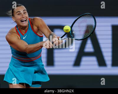 Paris, France. 05 juin 2025. Aryna Sabalenka lors du Roland Garros 2025. Crédit : Corleve/Alamy Live News Banque D'Images