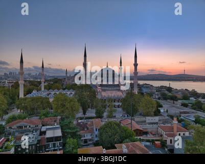 Istanbul, district de Sultanahmed, Eminönü, Bosphore, Mosquée bleue Banque D'Images