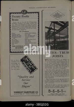 Ce numéro de l'Indiana construction Recorder, daté du 18 juin 1927, fournit des informations essentielles sur les associations de construction, les matériaux de construction, les annonces et les contrats attribués dans l'Indiana, publié par l'Indiana Society of Architects. Banque D'Images
