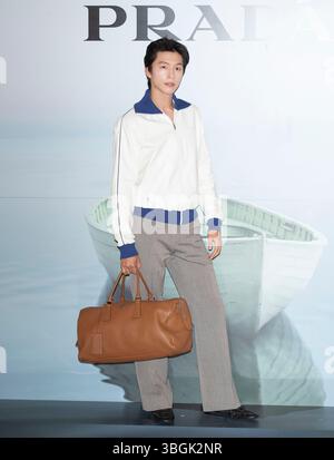 Séoul, Corée du Sud. 5 juin 2025. L'acteur sud-coréen Hong Kyung est arrivé photocall pour le Pop-up Store PRADA Days of Summer au Hyundai Seoul à Séoul, en Corée du Sud, le 5 juin 2025. (Photo de Lee Young-ho/Sipa USA) crédit : Sipa USA/Alamy Live News Banque D'Images