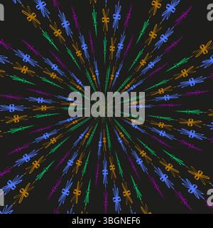 Lignes d'éclatement arc-en-ciel. Forme lumineuse rayonnante. Rayons vectoriels abstraits. Symbole d'énergie lumineux. Illustration de Vecteur