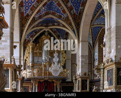 Coffret d'orgue de la cathédrale (Katedra) de Sandomierz dans la voïvodie de Podkarpackie en Pologne Banque D'Images