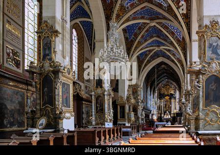 Intérieur de la cathédrale (Katedra, Bazylika Katedralna Narodzenia) à Sandomierz dans la voïvodie de Podkarpackie en Pologne Banque D'Images