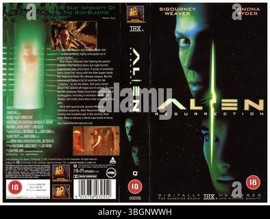 Alien Resurrection (1997, réalisé par Jean-Pierre Jeunet) couverture VHS ('98 UK) par Twentieth Century Fox Home Entertainment Banque D'Images