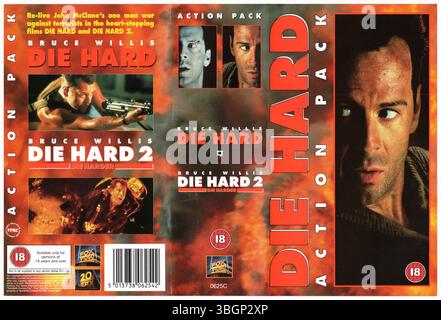 Die Hard action Pack UK VHS Cover (1995) par Twentieth Century Fox Home Entertainment. Die Hard (dir. John McTiernan) ; Die Hard 2 (dir. Renny Harlin) Banque D'Images