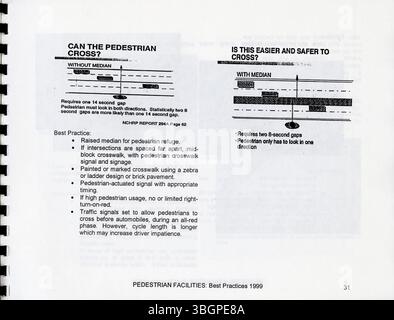 Le guide des pratiques exemplaires pour les installations piétonnes de 1999 aide les collectivités locales à créer ou à améliorer des programmes pour piétons en partageant des stratégies efficaces pour remédier aux lacunes. Banque D'Images