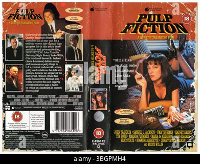 UK VHS couverture pour Pulp Fiction (1994, dir Quentin Tarantino) ; par Buena Vista Home Entertainment, '95 Banque D'Images