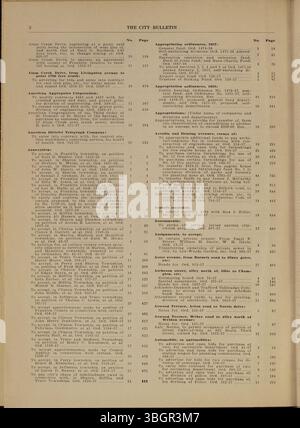 Cette édition 1957 du Columbus City Bulletin contient les actes du conseil municipal, les ordonnances, les résolutions, les annonces d'offres, les propositions, les mises à jour de la fonction publique et les rapports du conseil d'achat et des départements de la ville. Banque D'Images