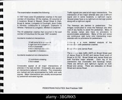 Le guide installations piétonnes : pratiques exemplaires de 1999 aide les collectivités à concevoir ou à améliorer des programmes pour piétons en offrant des stratégies et des pratiques efficaces pour remédier aux lacunes en matière de sécurité et d'infrastructure. Banque D'Images