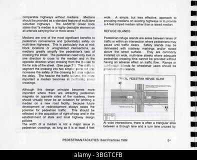 Le guide 1999 installations piétonnes : meilleures pratiques offre aux collectivités locales des recommandations pratiques pour améliorer les programmes de piétons, en s'inspirant des pratiques réussies pour remédier aux lacunes de l'infrastructure et améliorer la sécurité globale des piétons. Banque D'Images