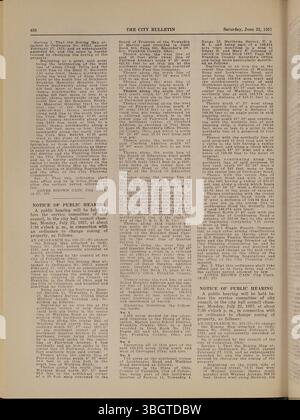 Le Columbus City Bulletin de 1957, partie 1, contient les délibérations du conseil municipal, les ordonnances, les résolutions, les mises à jour de la fonction publique, les annonces de soumissions, propositions et activités du conseil d'achat. Banque D'Images