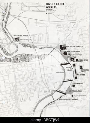 Le programme du Groupe de travail riverain fournit un aperçu des stratégies clés qui sous-tendent le plan stratégique riverain de Columbus, Ohio, mettant l'accent sur la revitalisation du front de mer et la croissance urbaine par le biais de la planification stratégique. Banque D'Images