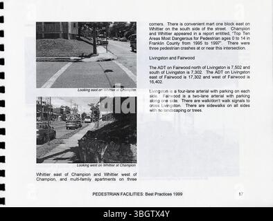 Le guide des pratiques exemplaires pour les installations piétonnes de 1999 compile des stratégies efficaces pour que les collectivités locales élaborent ou améliorent des programmes pour piétons en améliorant la sécurité, l'accessibilité et l'infrastructure. Banque D'Images