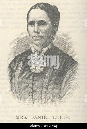 Ce portrait de 1880 représente Margaret E. (Copeland) Leigh (10/16/1841-11/30/1899), la fille de Joseph et Mary Ann Copeland. Elle épouse Daniel Leigh en 1867 et a trois enfants. Banque D'Images