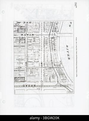 L’étude de faisabilité pour le projet d’enlèvement du barrage de la rue main décrit un plan pour rétrécir le chenal de la rivière Scioto et augmenter les espaces verts le long de ses rives. Ce corridor vert créera de nouveaux parcs publics, offrira des sentiers récréatifs et favorisera la durabilité environnementale au centre-ville de Columbus. Le projet se concentre sur l'amélioration de l'accès et de l'engagement de la communauté. Banque D'Images