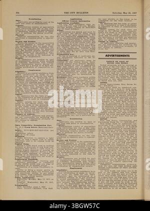Le Columbus City Bulletin de 1957 contient les délibérations du conseil municipal, les ordonnances, les notes de la fonction publique, les activités des commissions d'achat et les annonces de soumissions et de propositions, publiées par le greffier de la ville. Banque D'Images