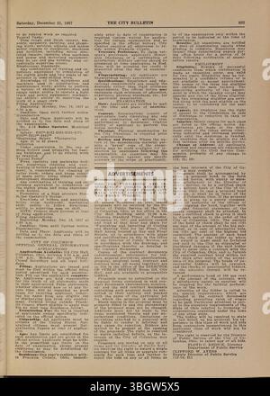 Le bulletin de 1957 contient les délibérations du conseil municipal de Columbus, les propositions législatives, les ordonnances, les avis de passation de marchés et les détails de la fonction publique. Banque D'Images