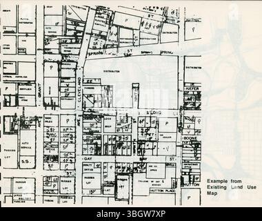 Cette section du Programme d'information cartographiée du centre-ville présente des cartes clés pour les propriétaires, les architectes, les promoteurs et les agences municipales. Il se concentre sur la grille et le système de numérotation utilisés pour indexer les cartes et les publications liées au centre-ville de Columbus. Banque D'Images
