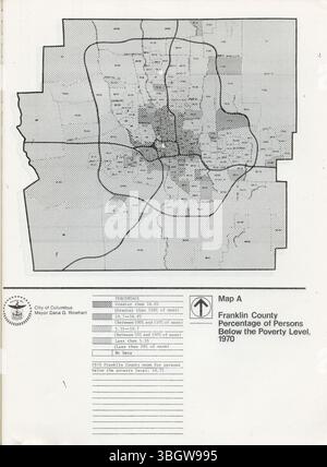 Cette section du rapport de 1984 « changements chez les personnes en dessous du niveau de pauvreté » fournit une analyse plus approfondie des tendances de la pauvreté dans le centre de l'Ohio, basée sur les données du recensement américain de 1970 et 1980. Banque D'Images