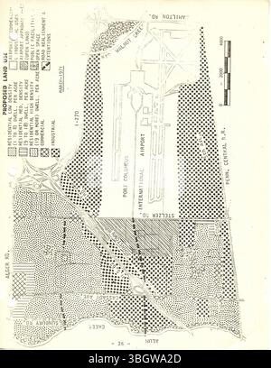 Le Plan de la région de Port Columbus, dans le cadre du Plan Columbus, élaboré en 1971, précise les limites de la région de Port Columbus, y compris Agler Road, Interstate 270, Hamilton Road, Penn Central, et les voies ferrées de Baltimore et Ohio, et Alum Creek. Il fournit des lignes directrices pour le développement urbain et l'amélioration des infrastructures afin de répondre aux besoins futurs des villes. Banque D'Images
