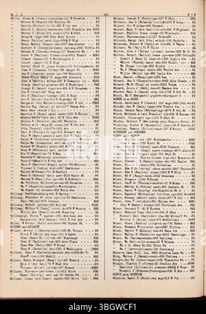 Le Livre rouge de la ville de Columbus (1942-1943) fournit des renseignements détaillés sur les cotes de crédit, les professions, les noms et les adresses des résidents du comté de Franklin qui cherchent du crédit auprès des entreprises. Banque D'Images